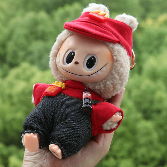 Labubu Plush Doll Outfit 17cm Cute Doll Dress-Up Casual Set Skirt Plush Clothes