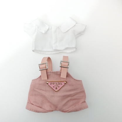 Labubu Doll Outfits - Cute Graffiti & Triangle Overalls for 15-17cm Pendant Dolls