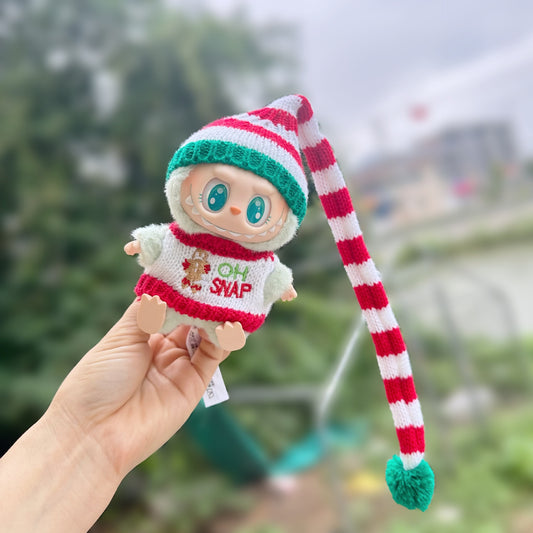 Clothes Only] One or Two Generation Blind Box Labubu Doll Clothes LABUBU Sit Party Doll Christmas suit