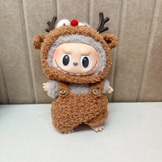 15cm blind box pull cloth handmade clothes labubu pendant clothes Christmas suit elk frog strap