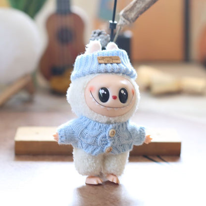 Cute cute labubu doll coat second generation vinyl face labubu doll sweater replacement suit