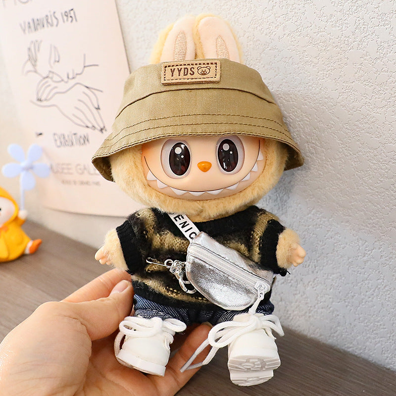 Generation One and Two Rags Clothes Labubu Blind Box Keychain Vinyl Doll Sweater suit Hat Shoes Glasses