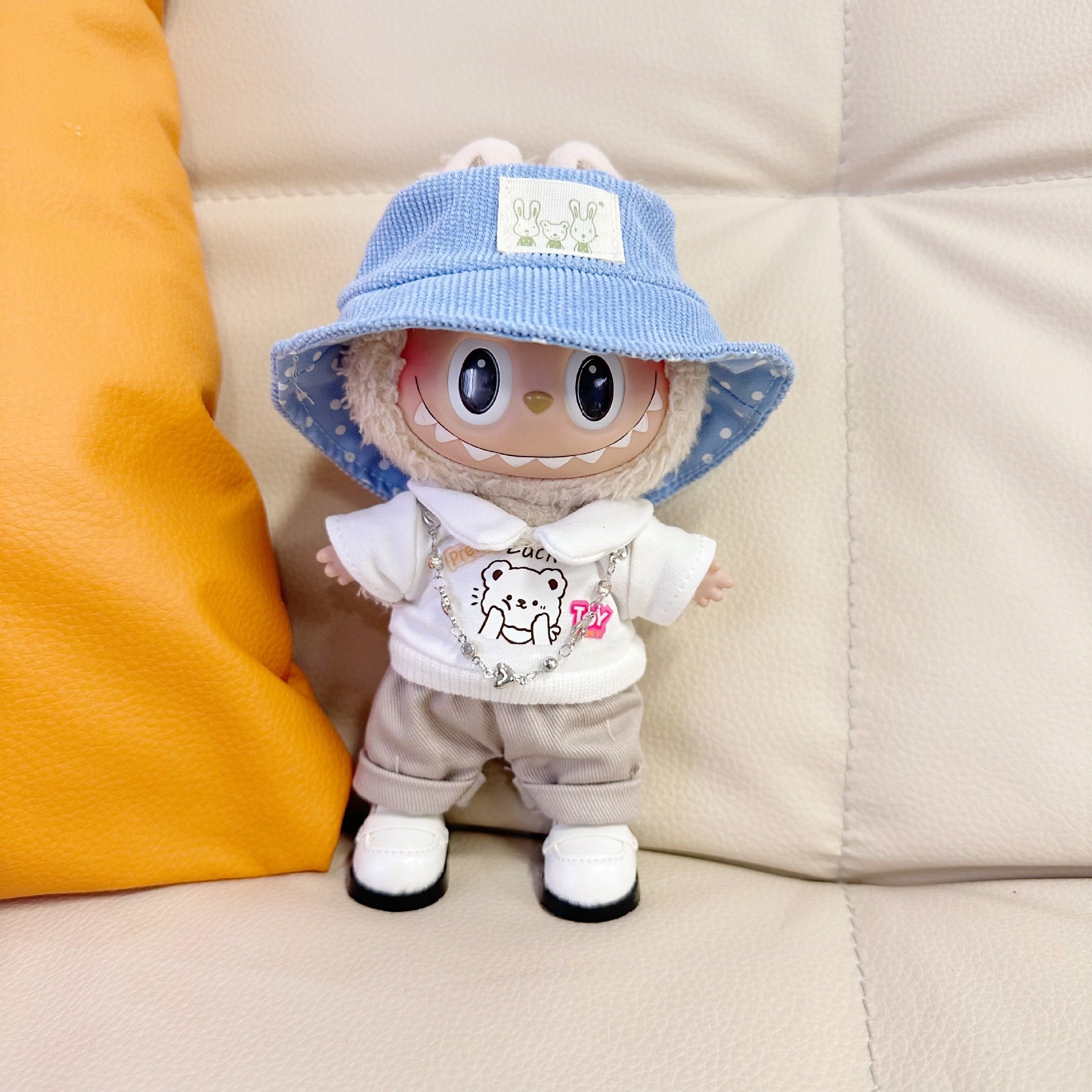 Only clothes] 17CM Rab cloth doll clothes blind box key chain LABUBU for lapel bear shirt suit