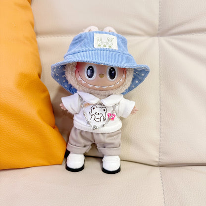 Only clothes] 17CM Rab cloth doll clothes blind box key chain LABUBU for lapel bear shirt suit