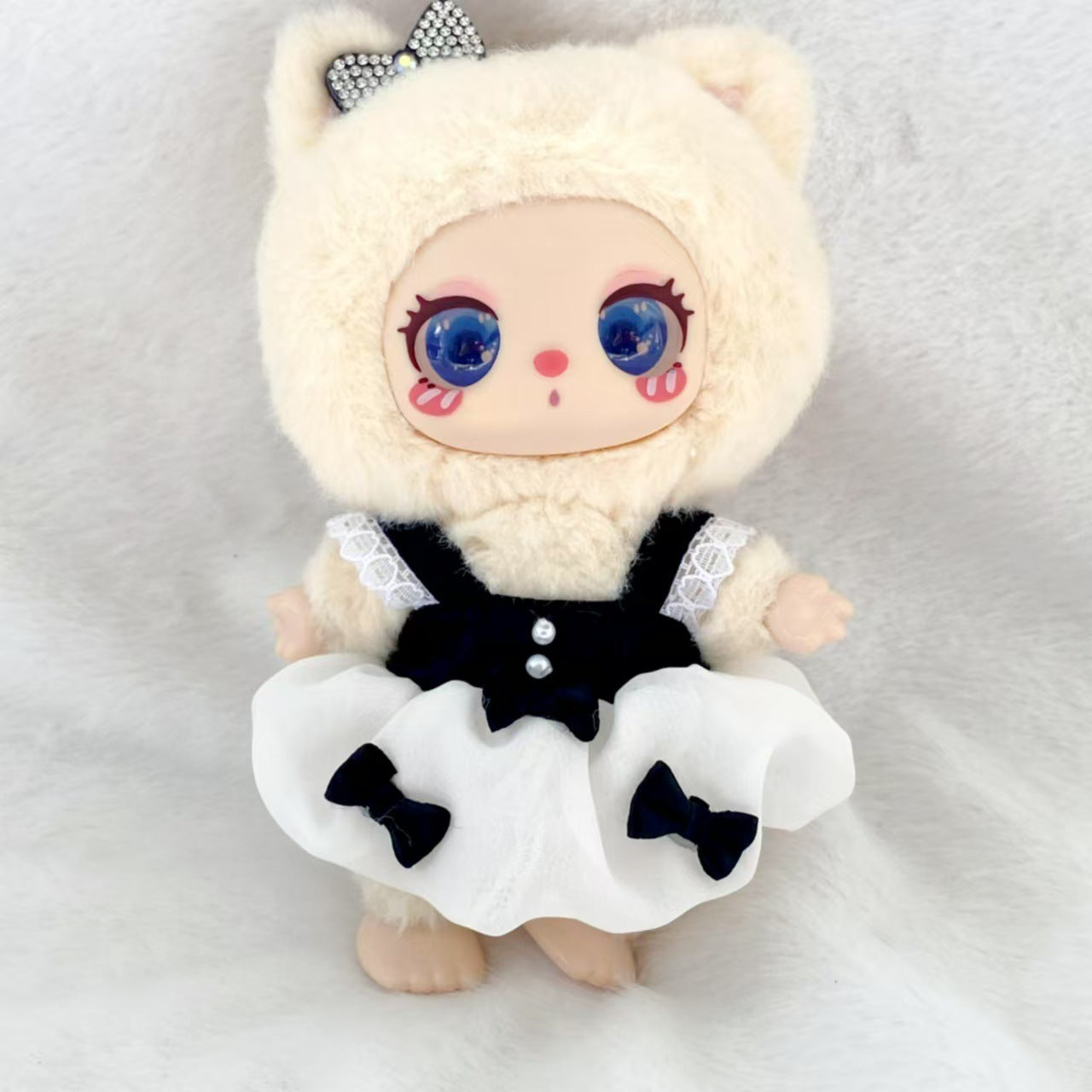 Labubu Doll Bunny Girl & Lace Maid Outfits for 17cm Vinyl Dolls