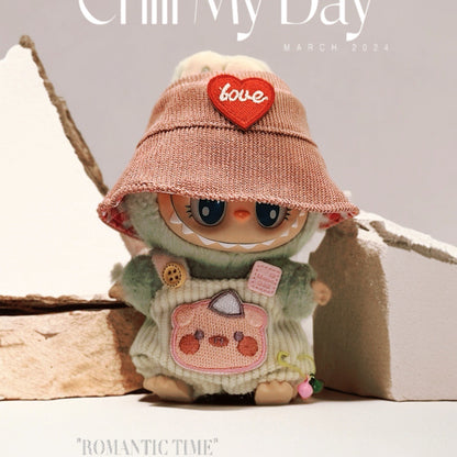 Labubu Doll Outfit - 17cm Cute Overalls & Hat Set