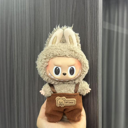 Rab cloth doll labubu17cm pendant one or two generations of vinyl plush doll suit accessories for clothes