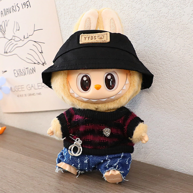 Generation One and Two Rags Clothes Labubu Blind Box Keychain Vinyl Doll Sweater suit Hat Shoes Glasses