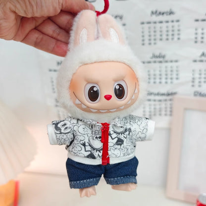 Labubu Doll Outfit Set - Trendy Clothes & Accessories for 17cm Vinyl Pendant