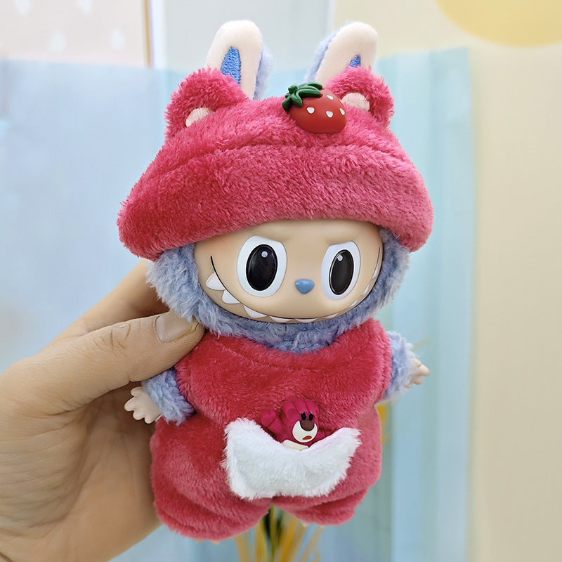 17cm Blind Box Keychain Cartoon Clothes Suitable for Rab Cloth Pendant Accessories Macaron Labubu Clothes Dress