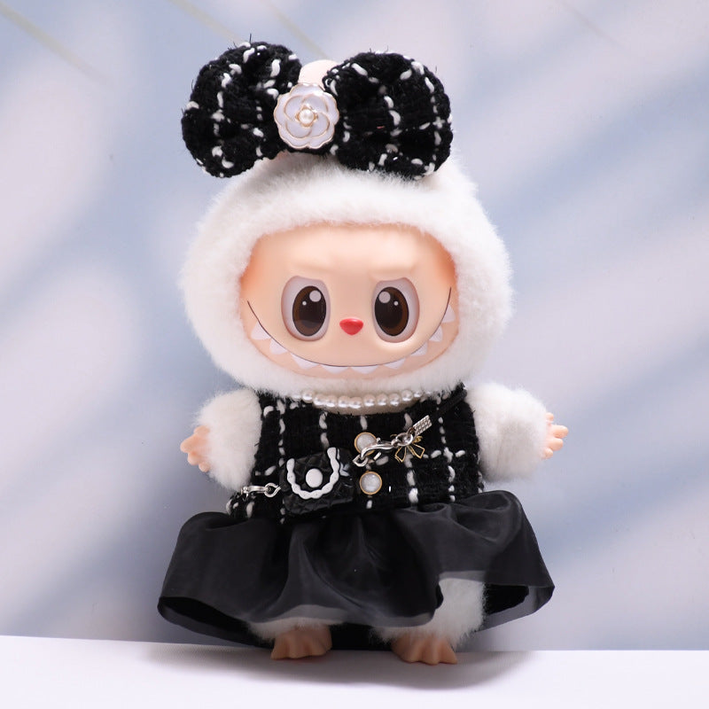 Only baby clothes] one or two generation pendant labubu clothes small fragrant wind black yarn skirt suit cloth baby clothes