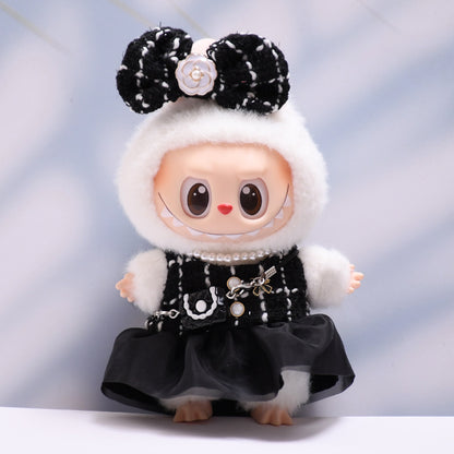 Only baby clothes] one or two generation pendant labubu clothes small fragrant wind black yarn skirt suit cloth baby clothes
