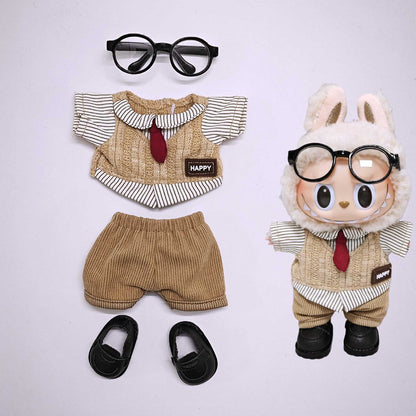 Labubu Doll Retro British 2-Piece Outfit with Accessories