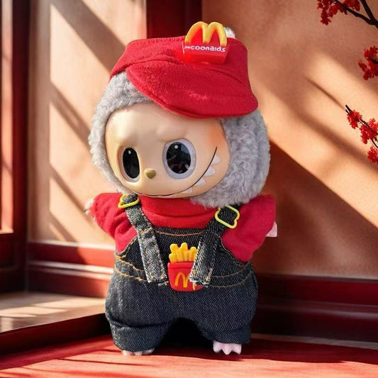 Wholesale labubu labubo doll clothes 17cm blind box pendant one or two generation vinyl doll replacement clothes suit