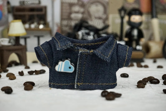 Labubu Doll Denim Outfit Set - 17cm Cowboy Suit & Hat