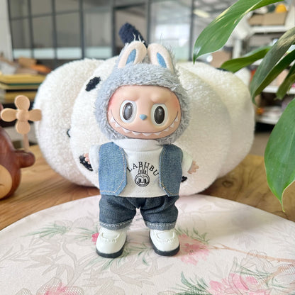 Clothes Only] Generation Rabub Doll Fashion Baby Clothes Casual Vest suit LABUBU School Season Clothes