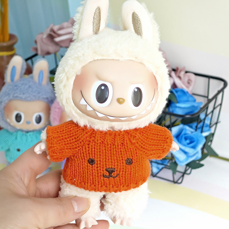 Sweater suitable for pulling cloth pendant clothes for knitted sweater 17cm labubu pendant doll clothes replacement