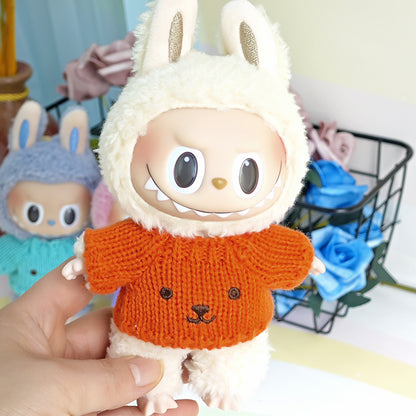 Sweater suitable for pulling cloth pendant clothes for knitted sweater 17cm labubu pendant doll clothes replacement