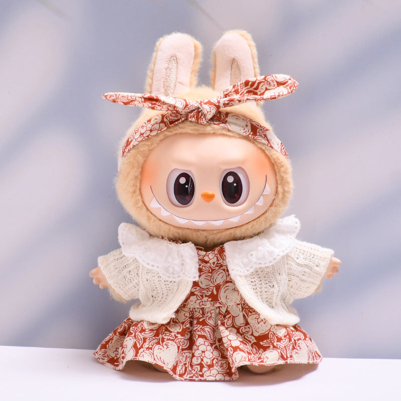 Only baby clothes] one or two generation pendant labubu clothes flower headband skirt suit cloth baby clothes