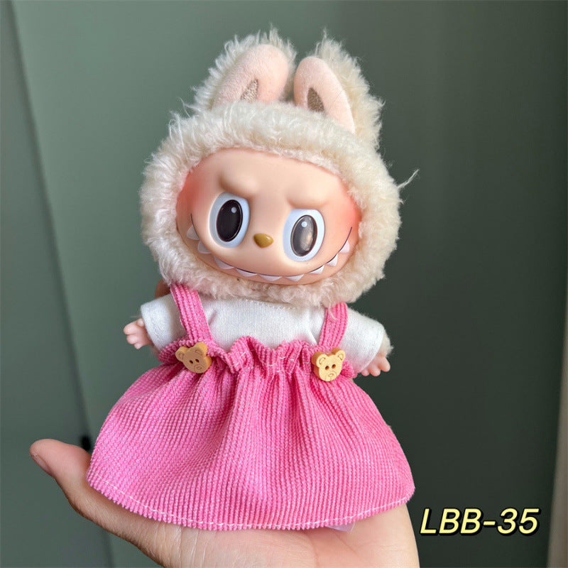 17cm Labubu Doll Outfit Set - Changeable Clothes for Plush Toy