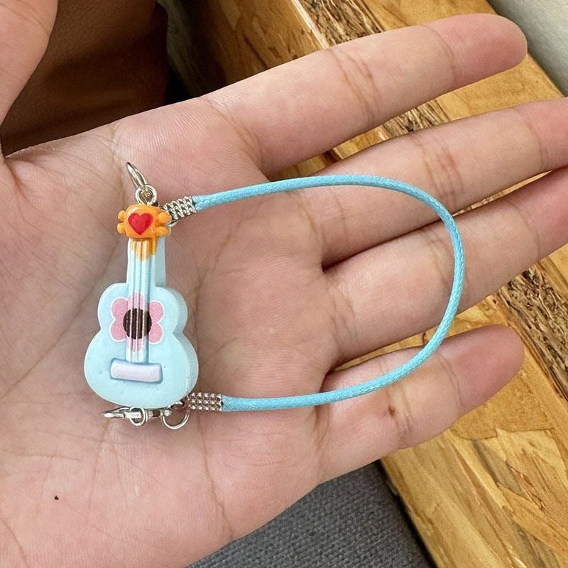 Labubu Mini Guitar Accessories for 17cm Doll - Colorful Hollow Model