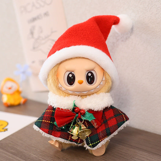 Generation II Blind Box Labubu Doll Clothes LABUBU Sit Party Doll Christmas Cloak Christmas Hat Clothes