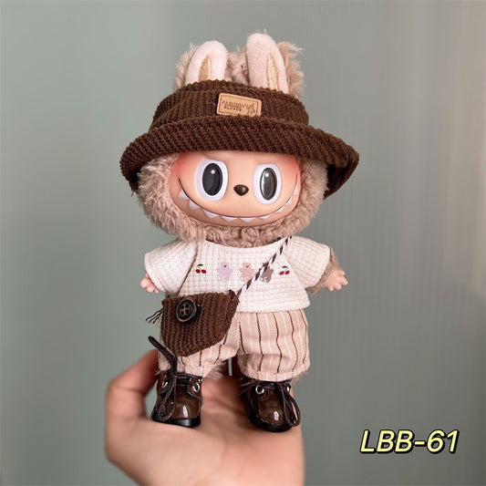 Only clothes for sale cloth baby clothes 17cm plush vinyl labubu sit party generation two generation for suit