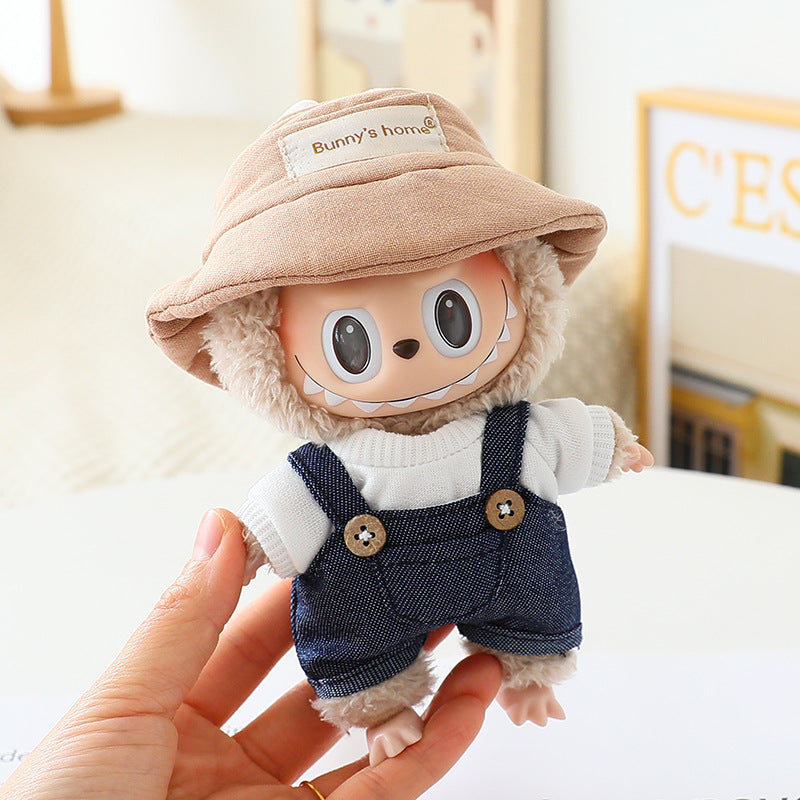 The first and second generation of cloth doll plush doll clothes pendant T-shirt suspenders clothing accessories blind box doll hat