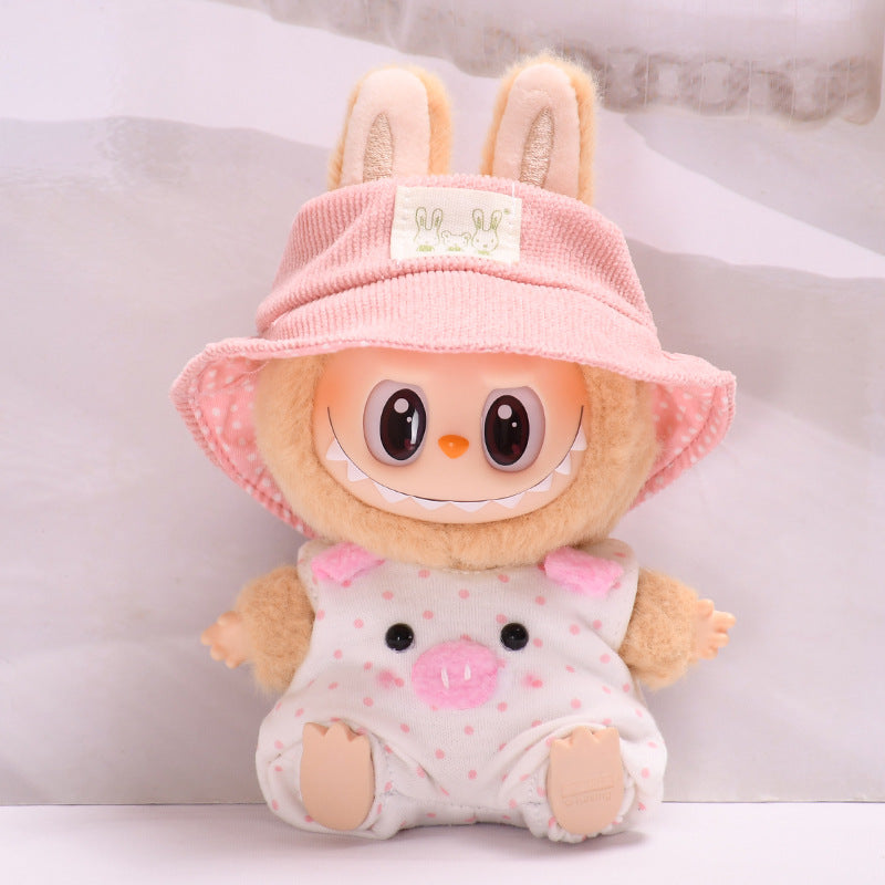 Only clothes] second generation blind box Labubu pendant clothes powder piglet suspenders sit party cloth doll clothes