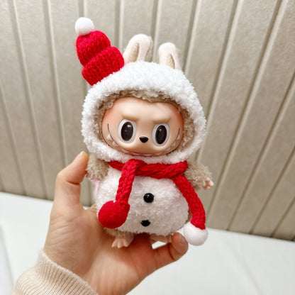 Only clothes] 17CM blind box cloth clothes pink small fragrant wind suit key chain LABUBU for blue skirt