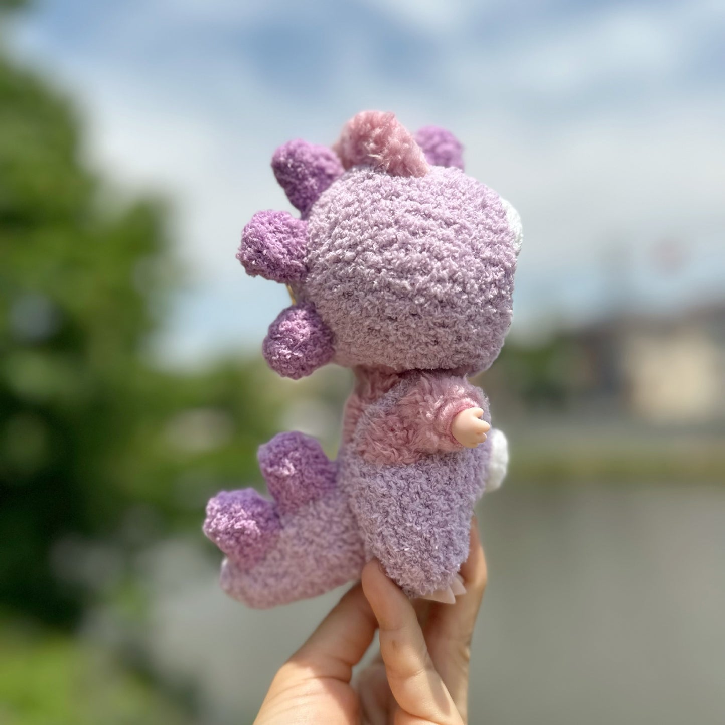 Only clothes] 17CM blind box pull cloth clothes vinyl LABUBU pure hand made dinosaur clothes color ridge black dinosaur