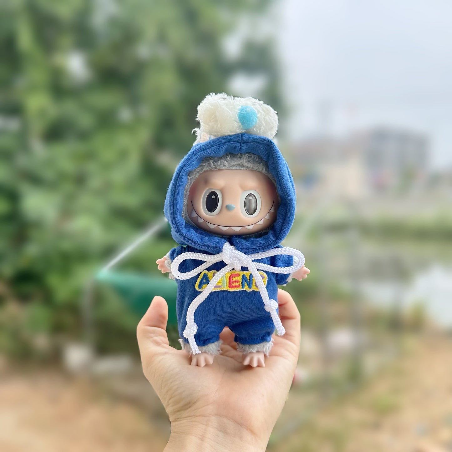 Clothes Only] 17CM Blind Box Labubu Doll Clothes Macaron LABUBU suit for Big Eye Monster