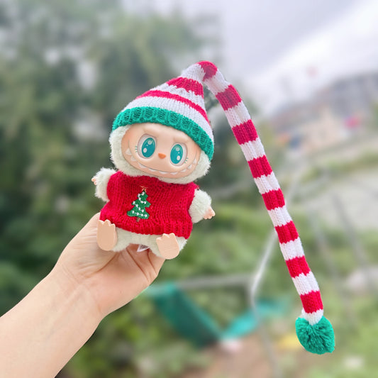 Clothes Only] One or Two Generation Blind Box Labubu Doll Clothes LABUBU Sit Party Doll Christmas suit