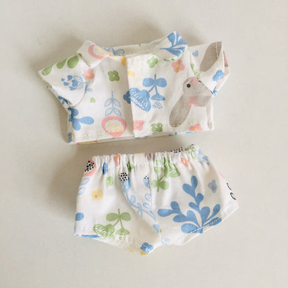 17cm Vinyl Plush Doll Clothes Rags Cloth Pendant Floral Shirt Shorts Clothing Accessories Doll Doll Clothes