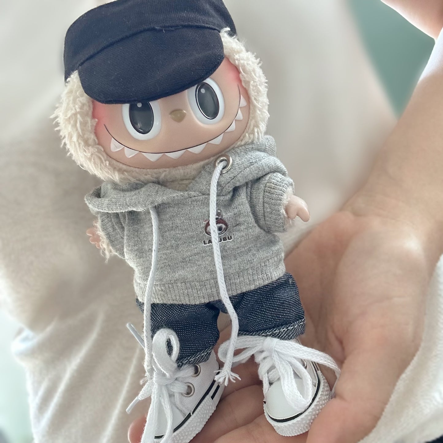 Clothes] labubu pendant clothes macaron 17cm labubu vinyl doll blind box bubble mat doll