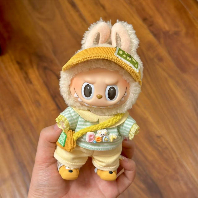 [Only Clothes] 17cm Blind Box Labubu Handmade Frog Piggy Stuffed Christmas Suit Labubu Hanging