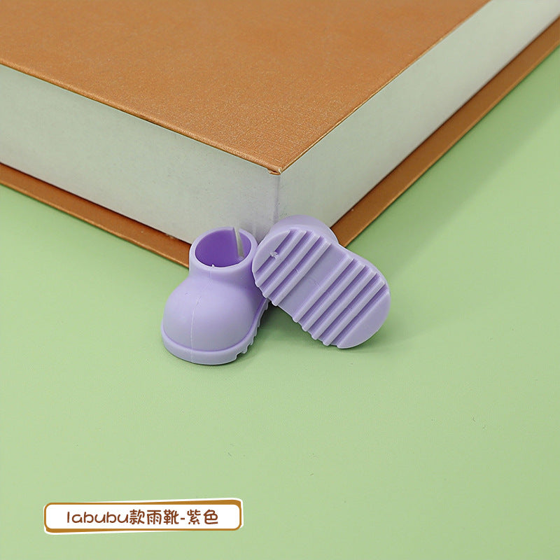 17cm Labubu Rain Boots Blind Box Pendant Doll Accessories Cute Macaron Baby Shoes Labubu Replaceable Shoes
