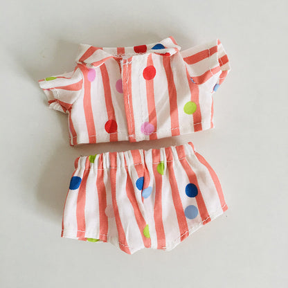 17cm Vinyl Plush Doll Clothes Rags Cloth Pendant Floral Shirt Shorts Clothing Accessories Doll Doll Clothes