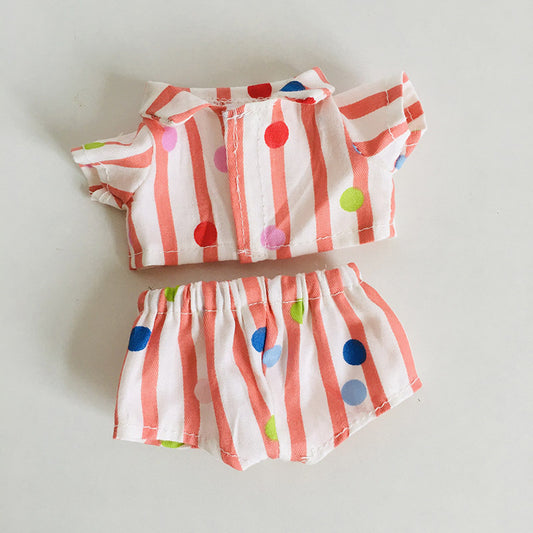 17cm Vinyl Plush Doll Clothes Rags Cloth Pendant Floral Shirt Shorts Clothing Accessories Doll Doll Clothes