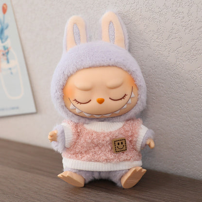 LABUBU Sitting Party Doll Rab Bub Macaron 2nd Generation Sitting Vinyl Doll Dress Dress for Dress