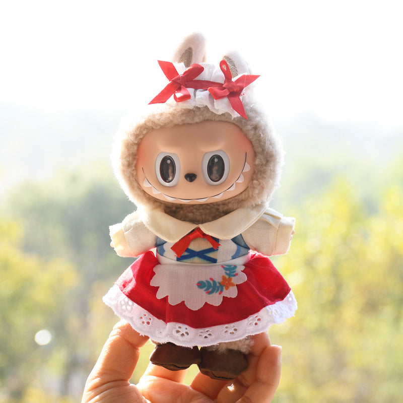 Only clothes] 17cm pendant pull cloth cloth for clothes spring and summer dress suit labubu baby dress cute