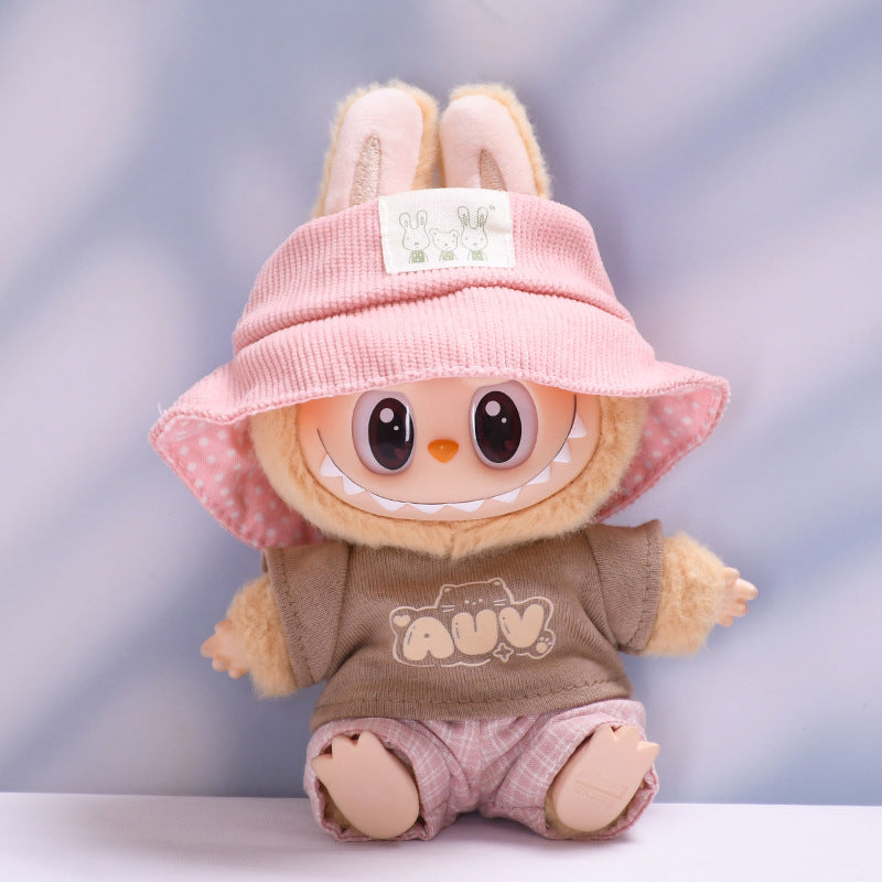 Only clothes] the first and second generation of cloth pendant plaid suspenders suit vinyl Labubu baby clothes