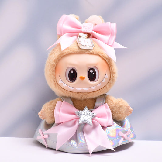 Only clothes] the first and second generation of blind box Labubu pendant baby clothes sparkling stars bow skirt suit cloth