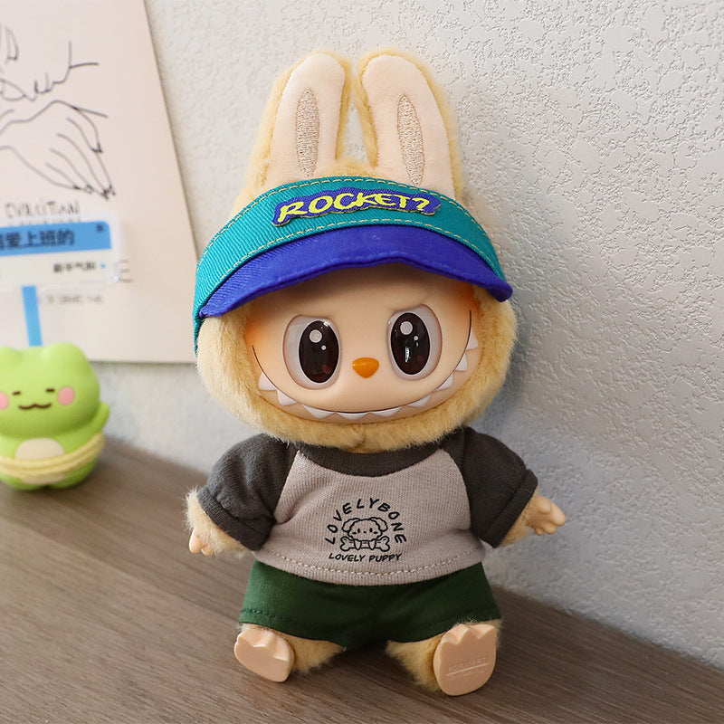 Labubu Doll Sportswear Outfit - T-Shirt, Sneakers & Peaked Cap