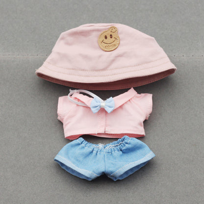 Labubu Doll Fisherman Hat & Outfit Set for 10cm & 17cm Vinyl Dolls