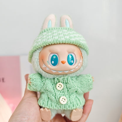 Labubu Doll Outfit - 17cm Sweater, Skirt & Accessories Set