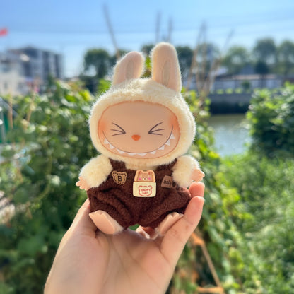Only clothes] second-generation labubu clothes pendant LABUBU sit party doll biscuit music bear suspenders