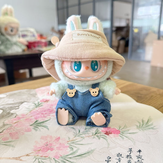 Only clothes] the first and second generation of LABUBU pendant clothes blind box LABUBU for Denim small strap hat suit