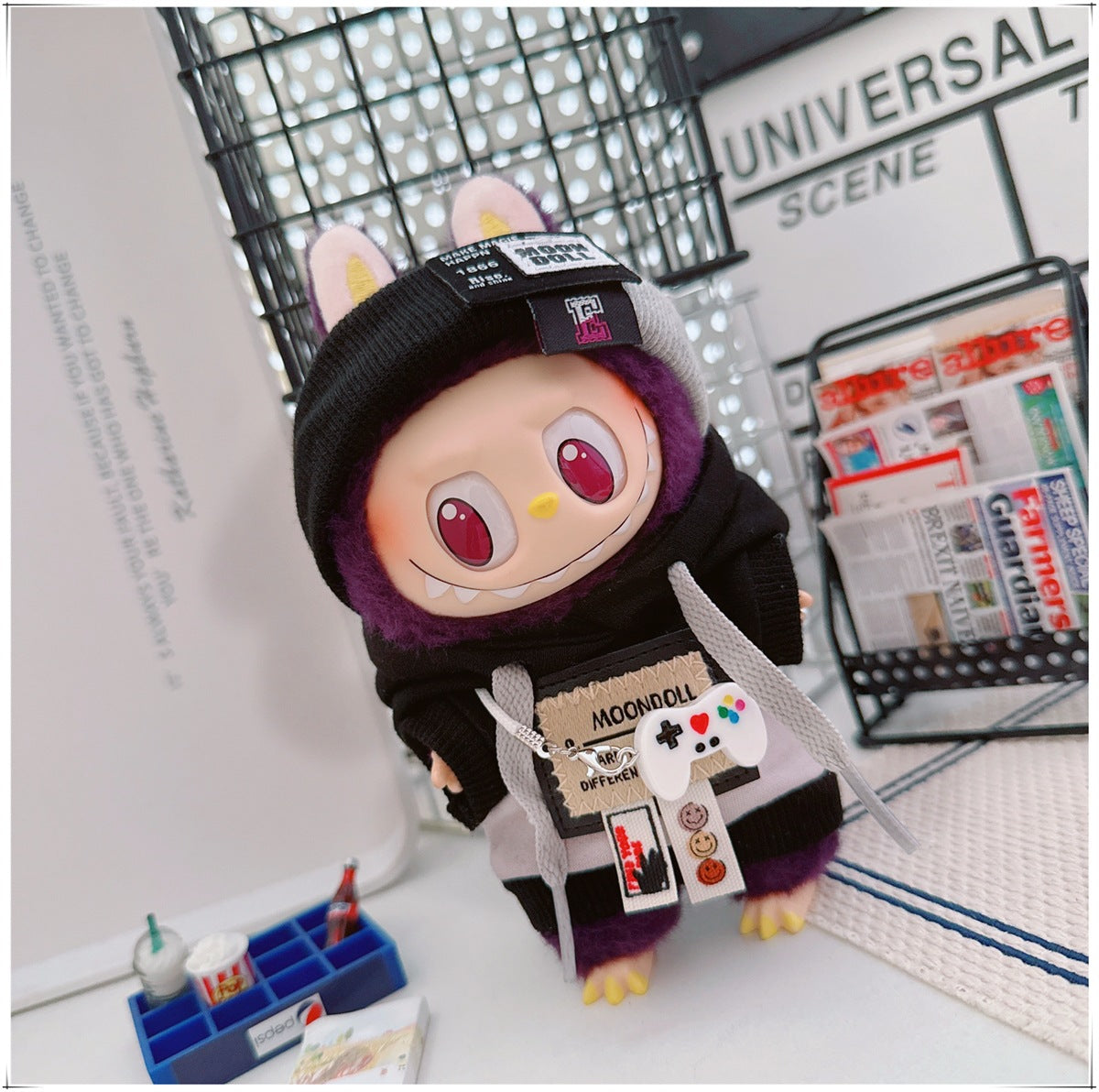 Labubu Doll Frenzy Style Outfit - Sweater & Hair Band for 17cm Vinyl Doll