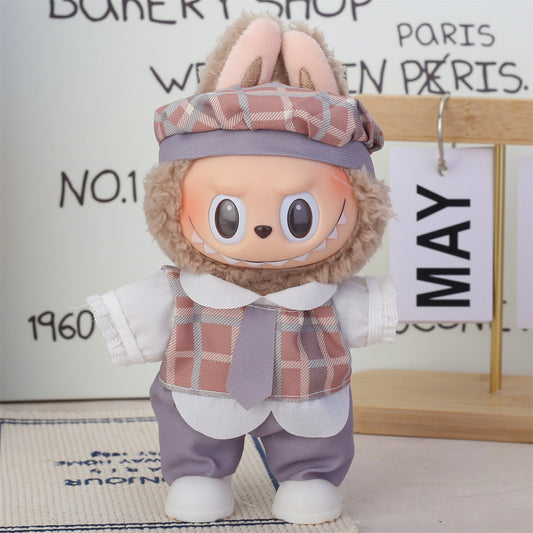 Running volume batch of cloth doll 17cm pendant Labubu one or two generation of vinyl plush doll suit for clothes